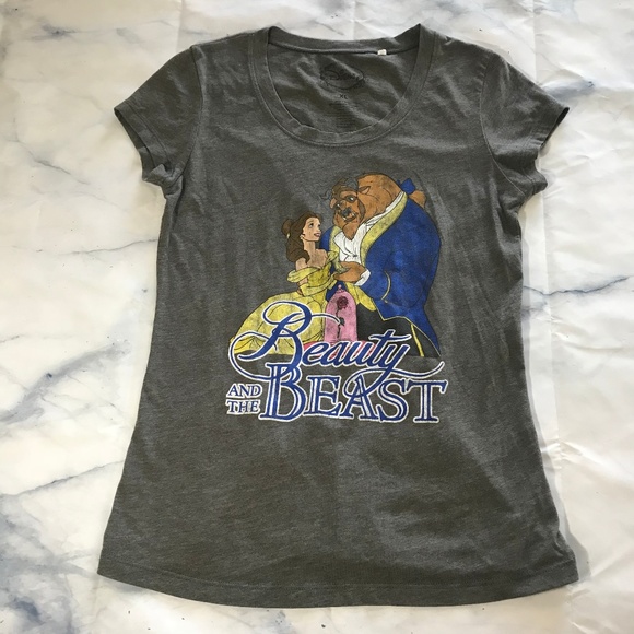 Disney Tops - Beauty and the Beast Grey Short Sleeve Tee Shirt